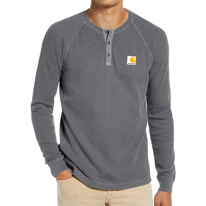 CH-Men's Waffle Long Sleeve Casual T-Shirt