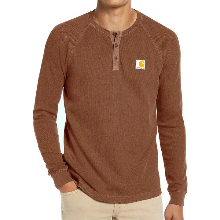 CH-Men's Waffle Long Sleeve Casual T-Shirt