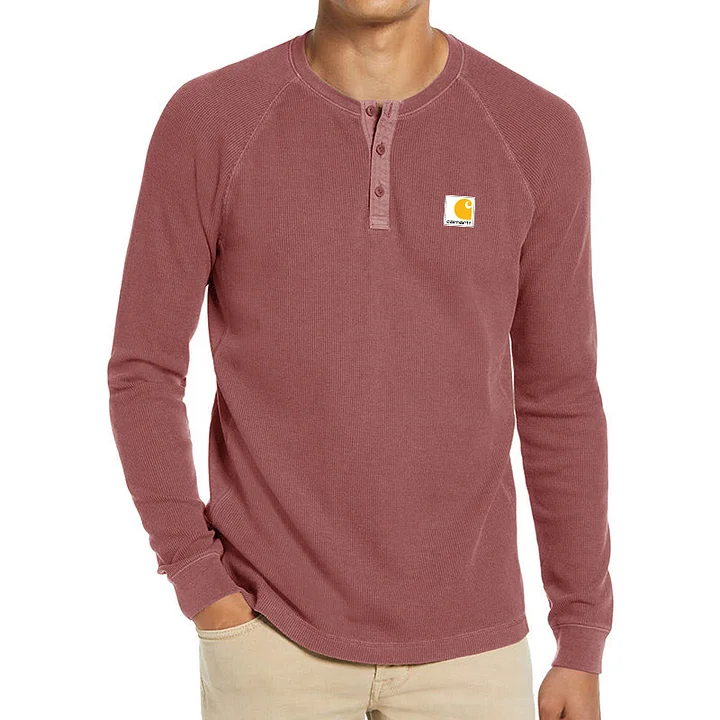 CH-Men's Waffle Long Sleeve Casual T-Shirt