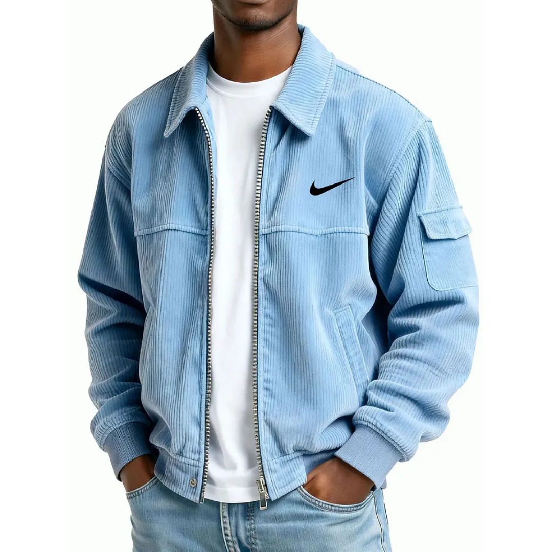 NK-Men's Fashion Casual Corduroy Zip-Up Bomber Jacket