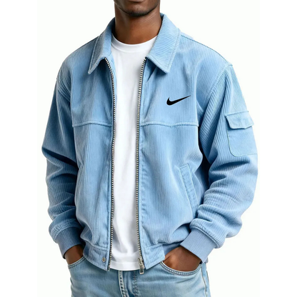 NK-Men's Fashion Casual Corduroy Zip-Up Bomber Jacket