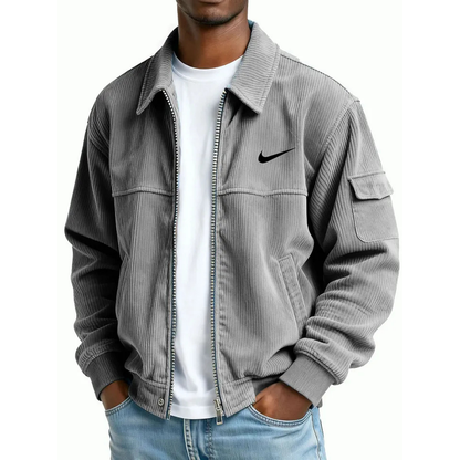 NK-Men's Fashion Casual Corduroy Zip-Up Bomber Jacket