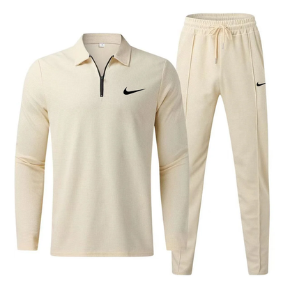 NK-Men's Fashion Casual Polo Shirt Trousers Sports Suit