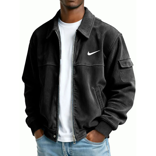 NK-Men's Fashion Casual Corduroy Zip-Up Bomber Jacket