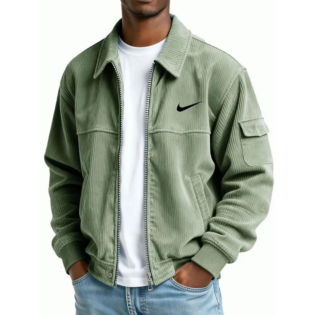 NK-Men's Fashion Casual Corduroy Zip-Up Bomber Jacket
