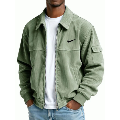 NK-Men's Fashion Casual Corduroy Zip-Up Bomber Jacket
