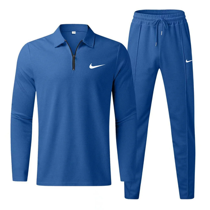 NK-Men's Fashion Casual Polo Shirt Trousers Sports Suit
