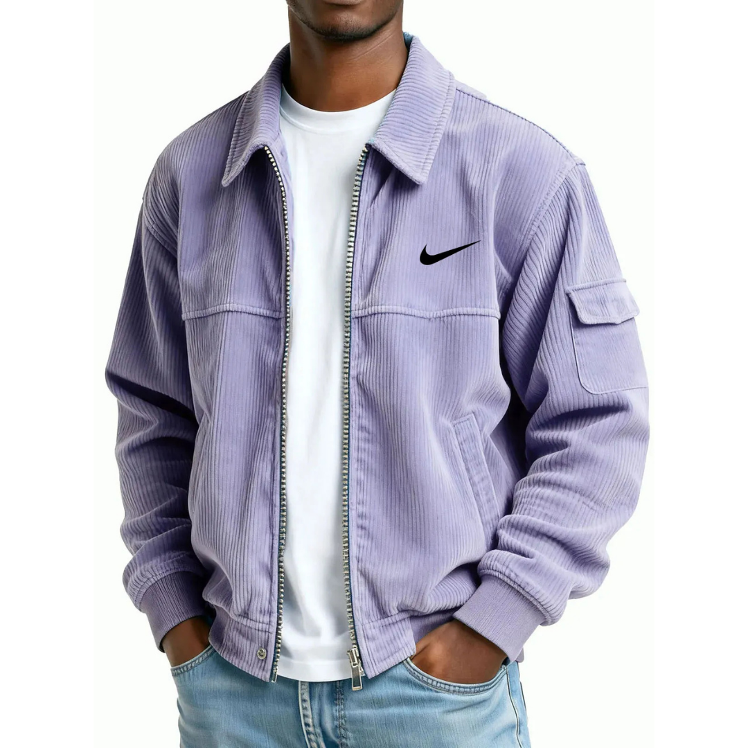 NK-Men's Fashion Casual Corduroy Zip-Up Bomber Jacket