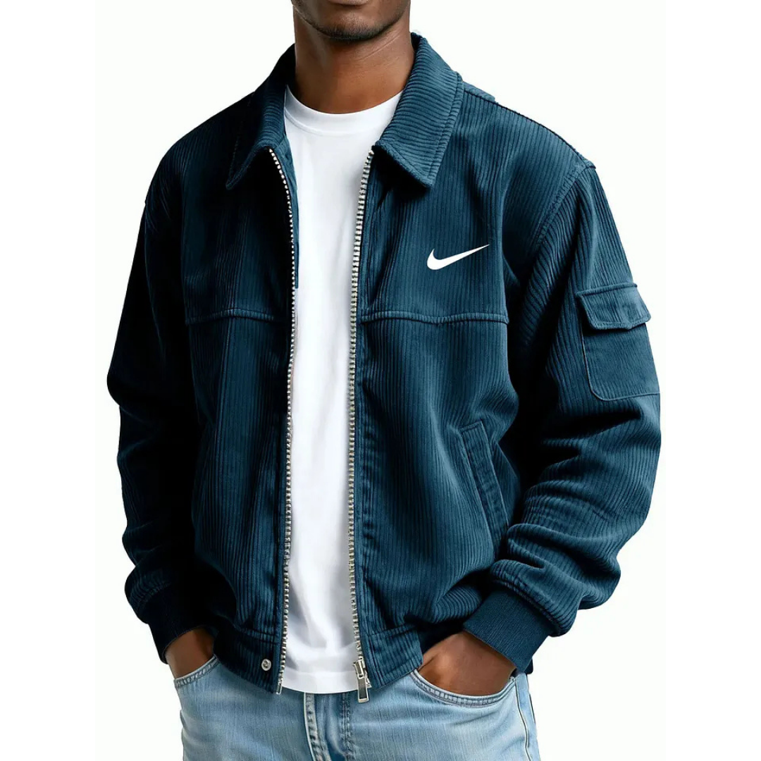 NK-Men's Fashion Casual Corduroy Zip-Up Bomber Jacket