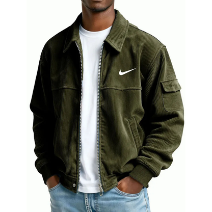 NK-Men's Fashion Casual Corduroy Zip-Up Bomber Jacket