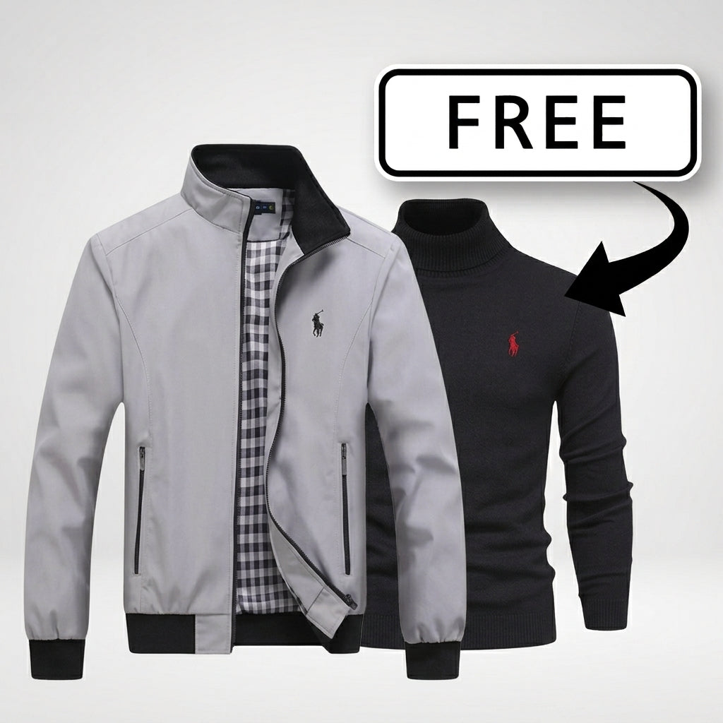 "RL Casual Zip-Up Bomber + FREE Sweater | Exclusive Bundle Deal"