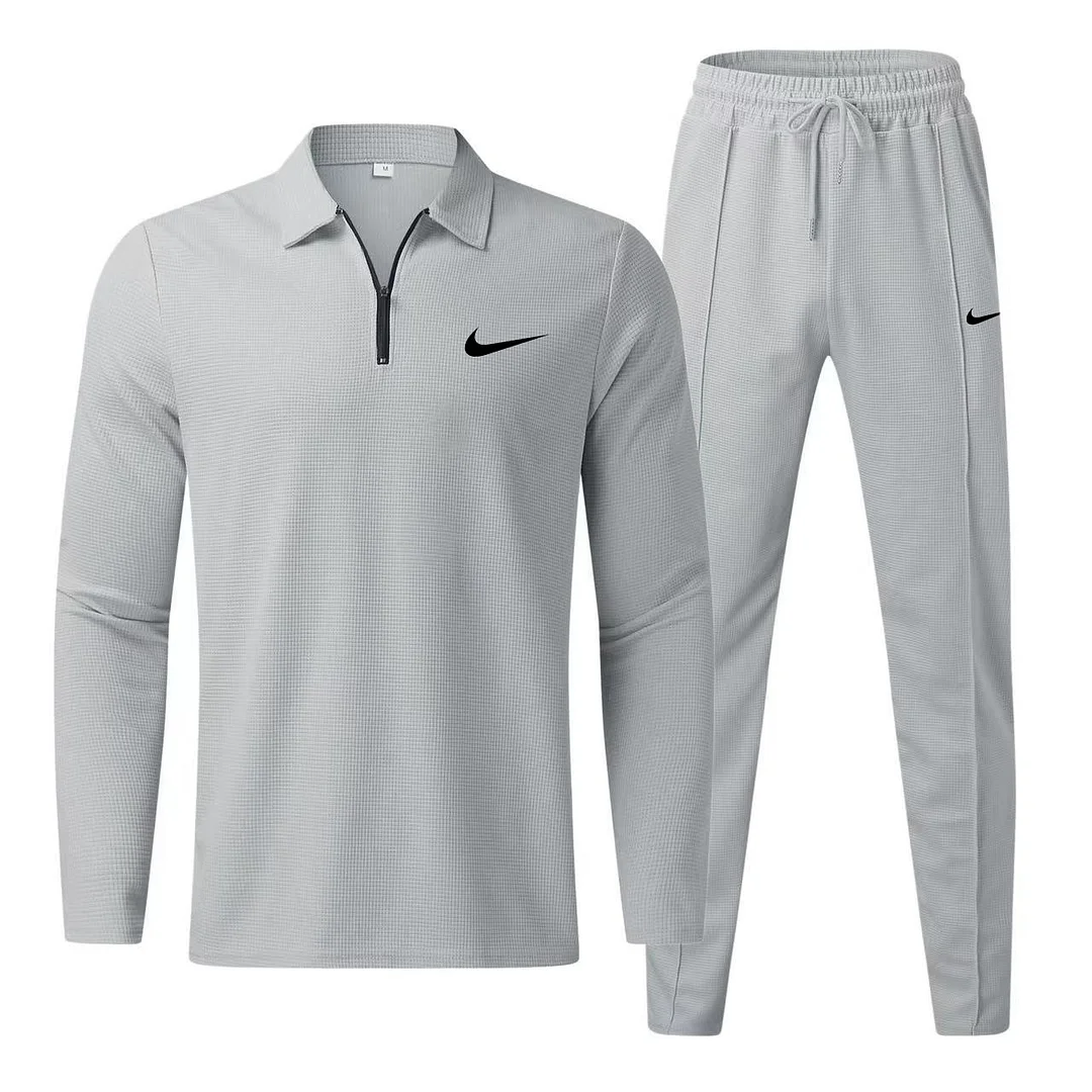 NK-Men's Fashion Casual Polo Shirt Trousers Sports Suit