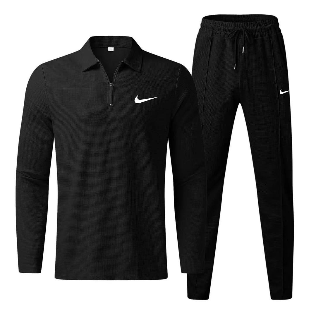 NK-Men's Fashion Casual Polo Shirt Trousers Sports Suit