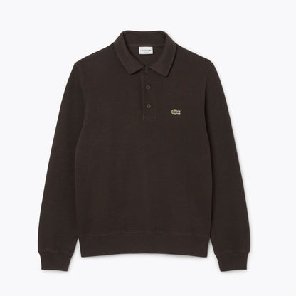 LC-Ribbed Cotton Polo Collar Sweatshirt