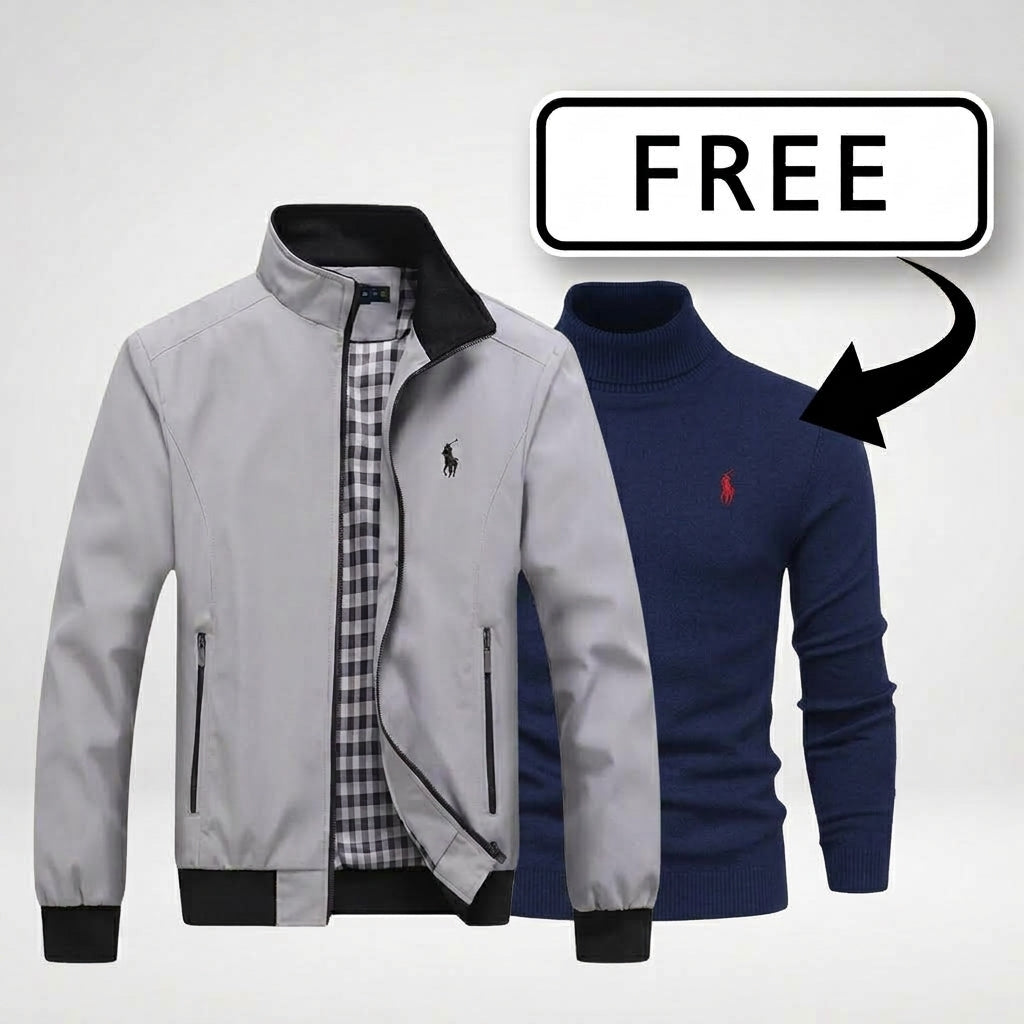 "RL Casual Zip-Up Bomber + FREE Sweater | Exclusive Bundle Deal"