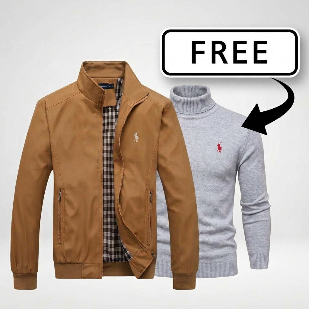 "RL Casual Zip-Up Bomber + FREE Sweater | Exclusive Bundle Deal"